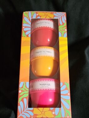 Madrid Muse, Valencia Vibes & Marbella Trio Body Butter Set - Pink, Orange, Red